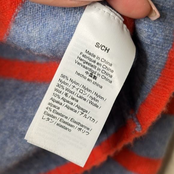 J. Crew Tipped Turtleneck Sweater in Striped Supersoft Yarn Size Small - Picture 4 of 6